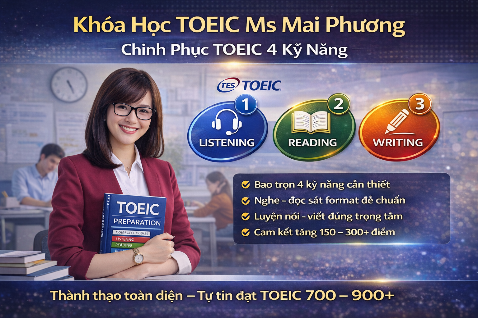 Khóa Học Toeic Ms Mai Phương Chinh Phục Toeic 4 Kỹ Năng