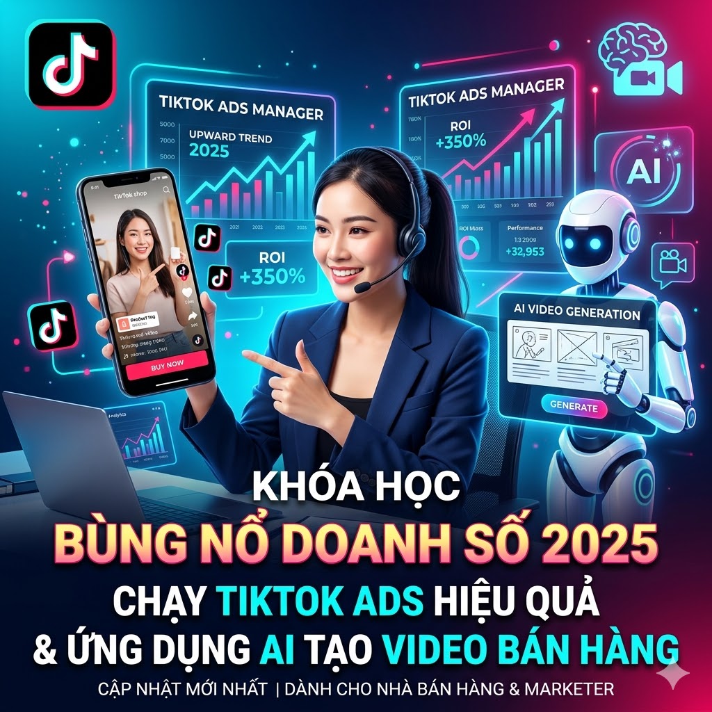 Khóa Học Chạy Quảng Cáo Trên TikTok Hiệu Quả & Ứng Dụng AI Làm Video Bán Hàng 2025