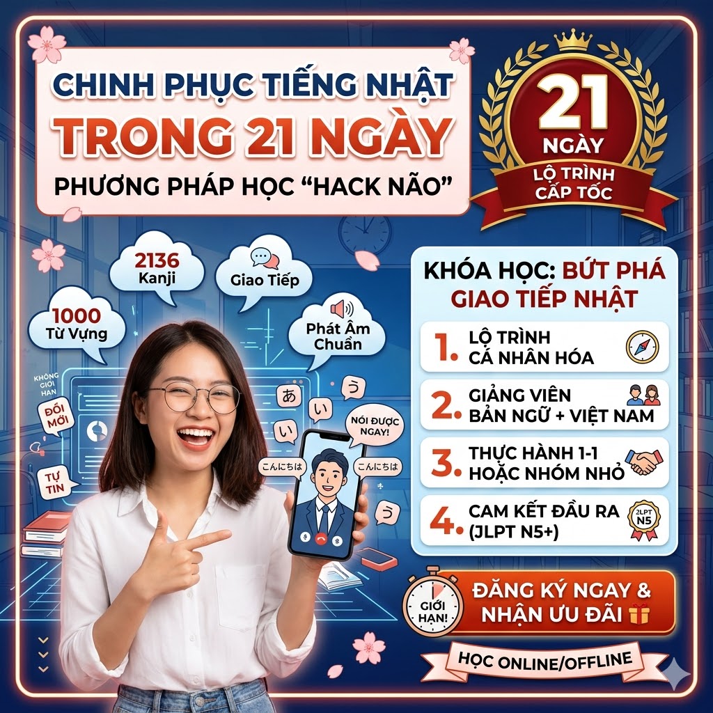 Tiếng Nhật 21 ngày – Lộ trình cấp tốc cho người mới bắt đầu