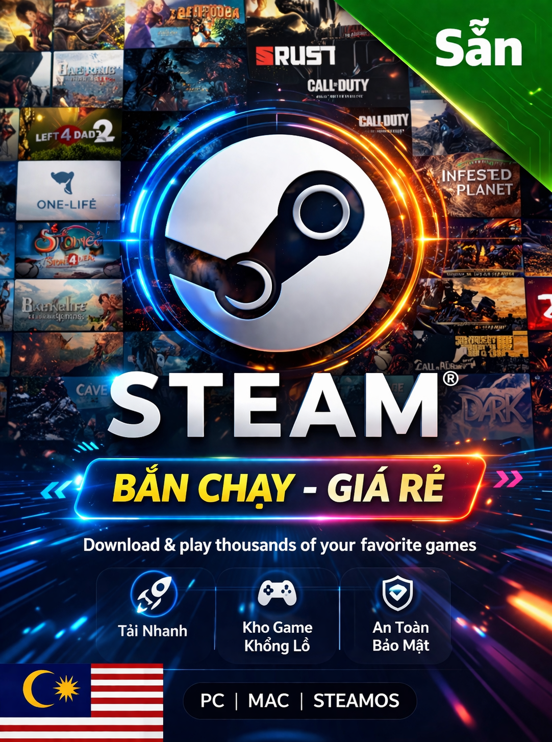 TWD Steam Wallet Gift Card - Cần mua gói chuyển vùng nếu sử dụng ở VN